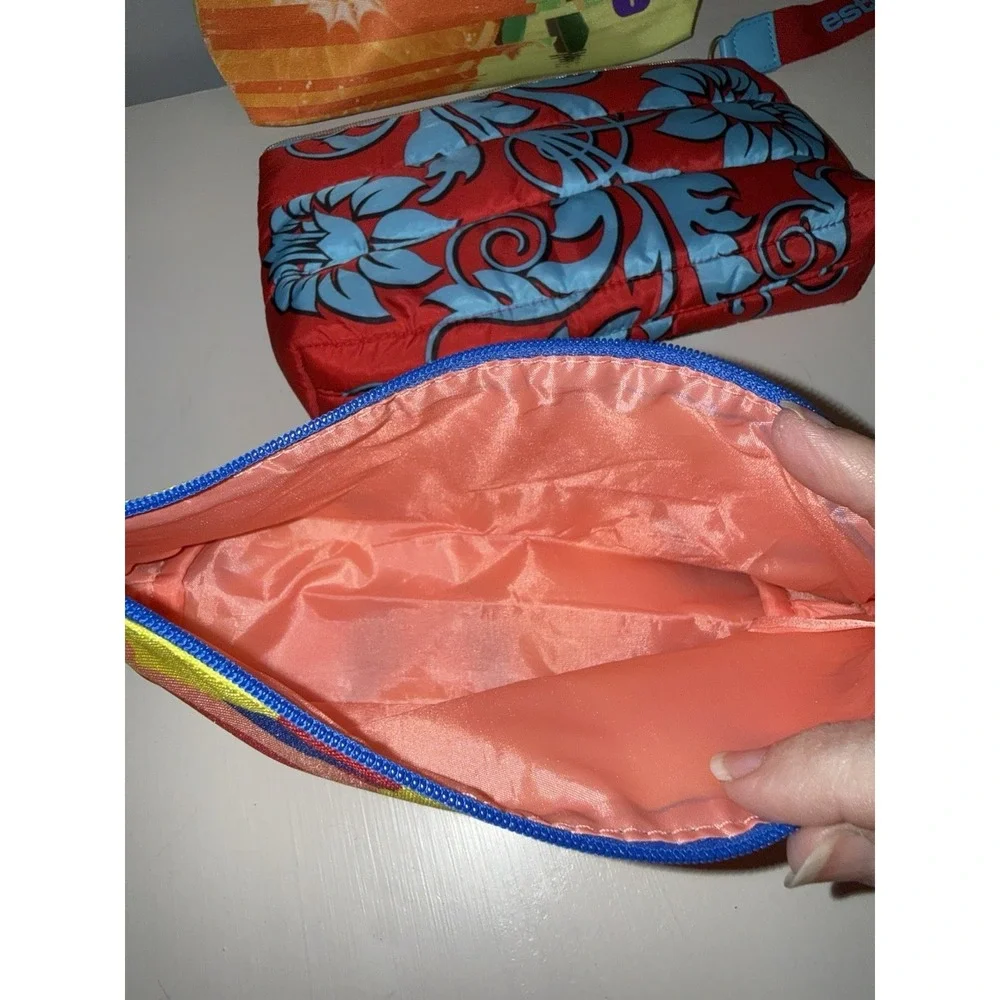 Lot 3 Estee Lauder Clinique Colorful Cosmetic Make Up Bags Travel Leisure Cute